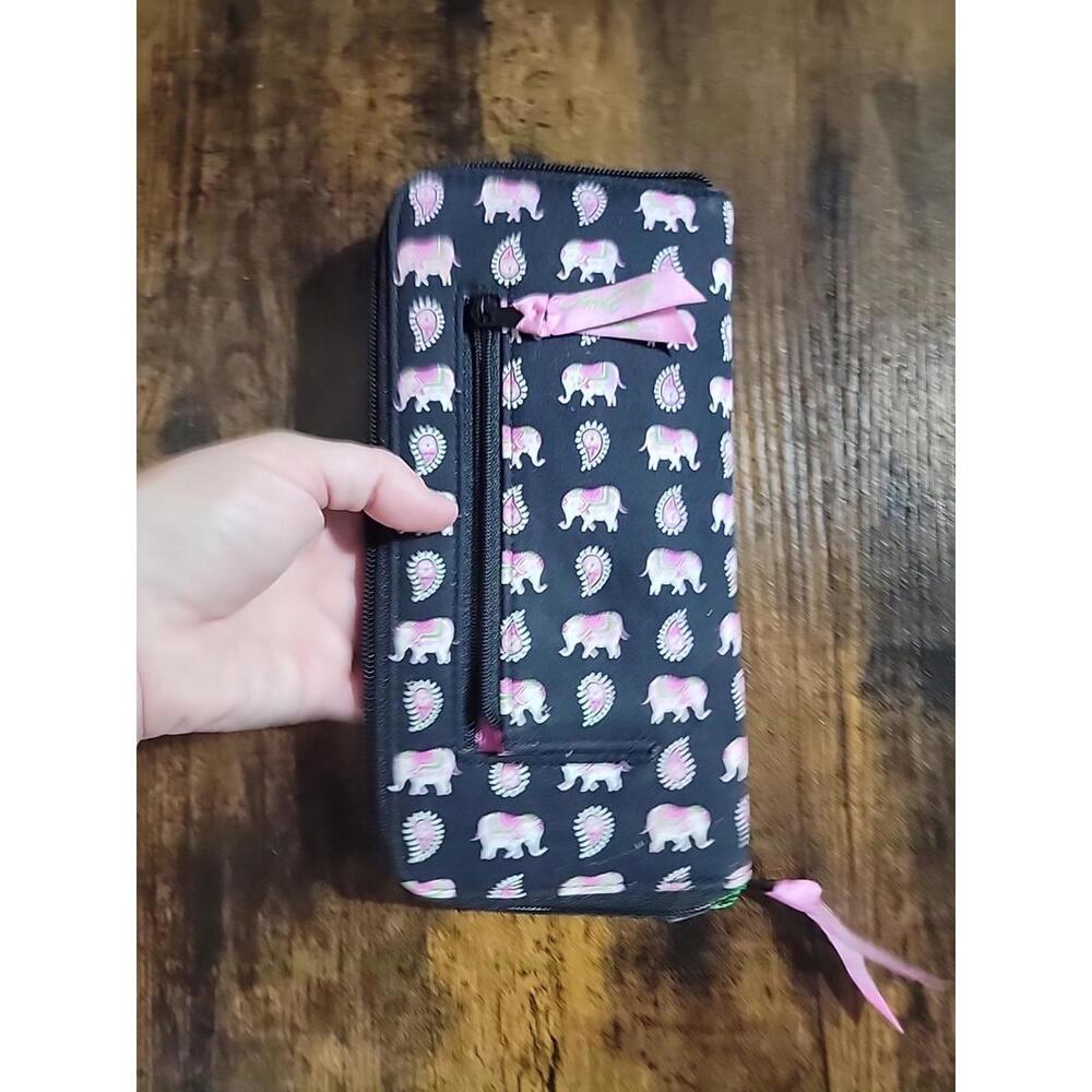 Vera Bradley PINK ELEPHANTS Zip AROUND Wallet CLUTCH Wristlet PURSE Tote NWT - Picture 5 of 6